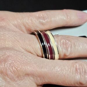 Silver tone three ring lot / set size 7.5